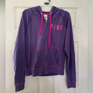 Pink Brand Zip Up Hooded Sweatshirt